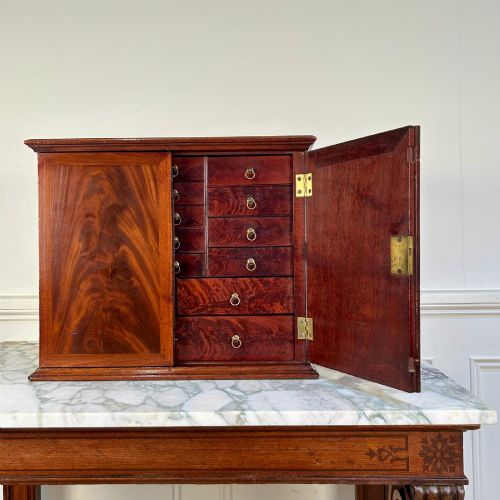 Superb 18th C Mahogany Collectors Cabinet