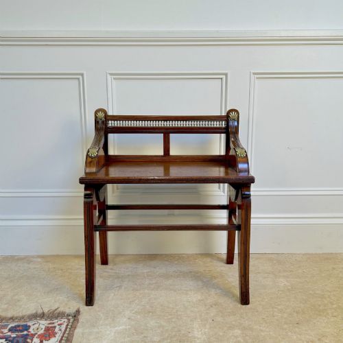 19th C Walnut Hall Bench by James Shoolbred