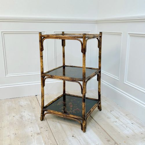 19th C Chinoiserie and Bamboo Etagere