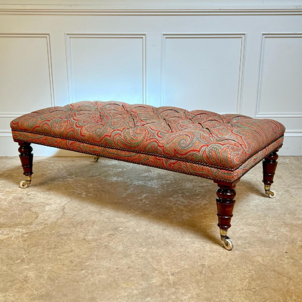 Wonderful 19th C Mahogany Ottoman Stool