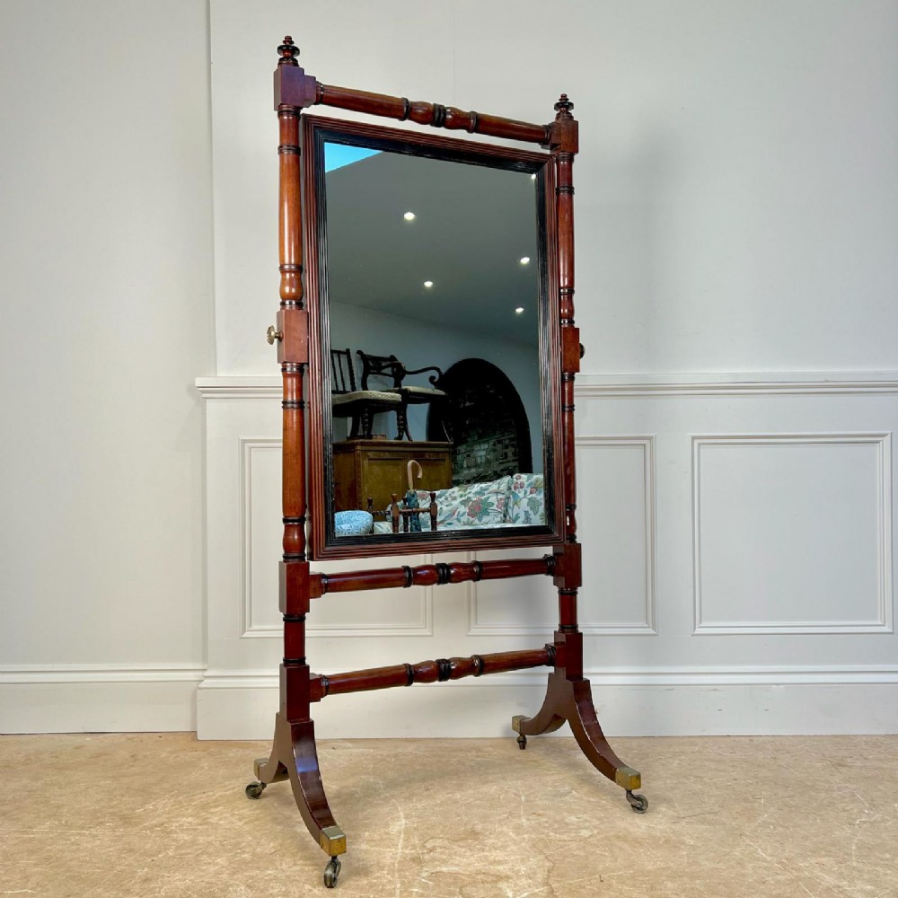 George III Mahogany Cheval Mirror