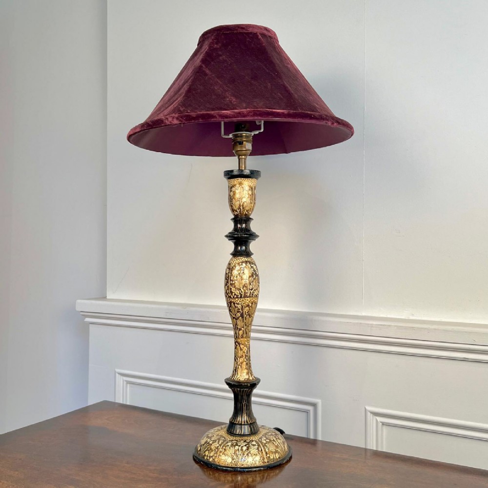 Large Hand Painted Kashmiri Table Lamp