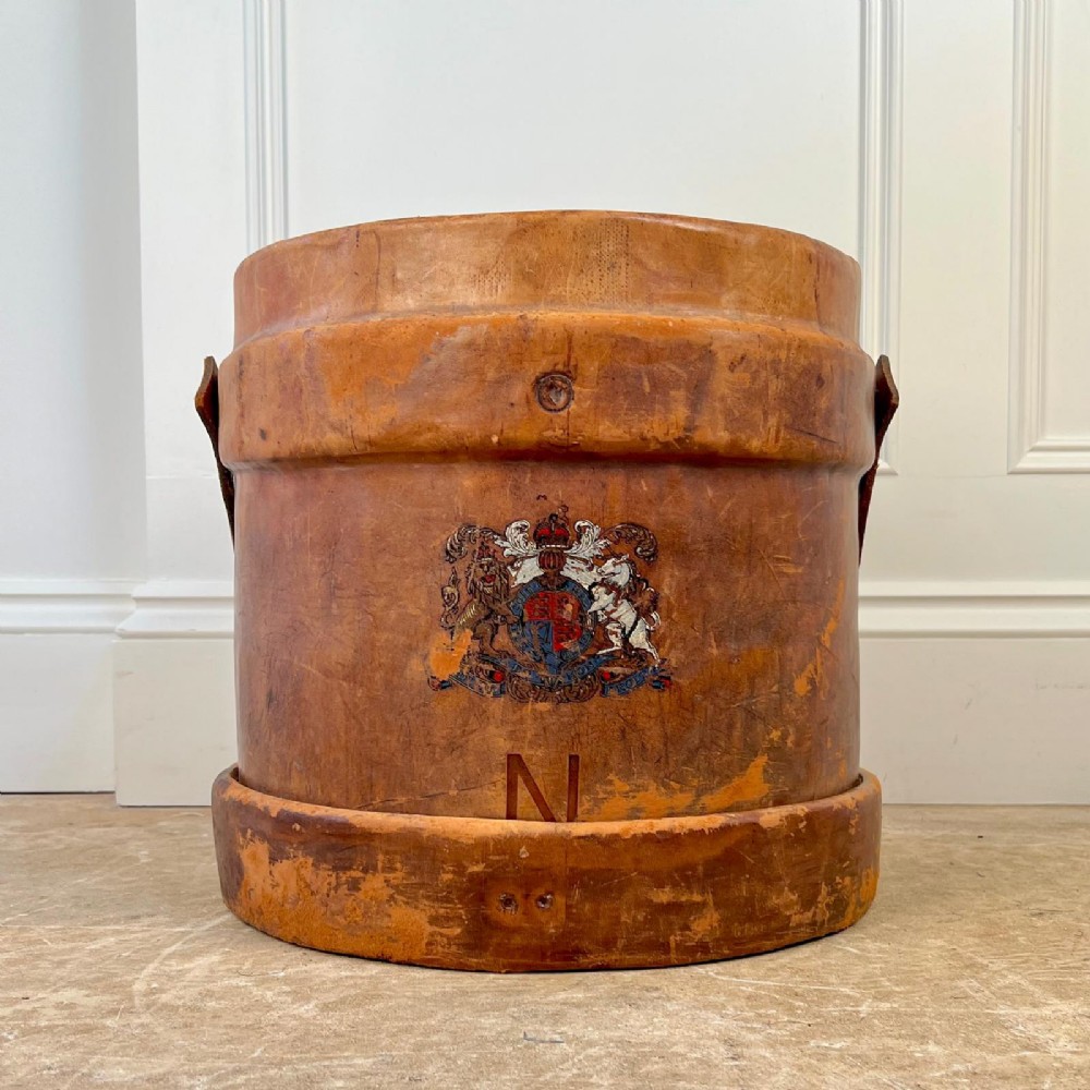 Edwardian Leather Shell Carrier / Waste Paper Bin