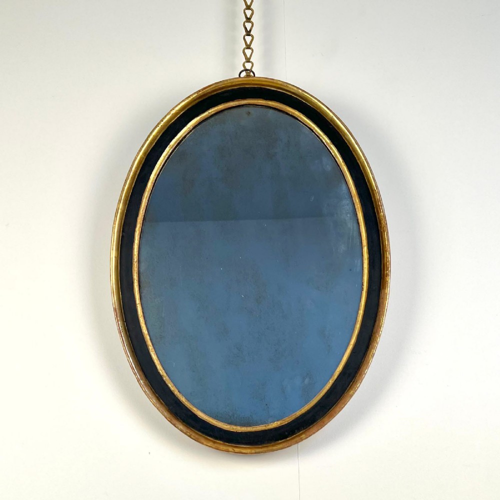 Small Regency Oval Mirror With Wonderful Mirror Plate
