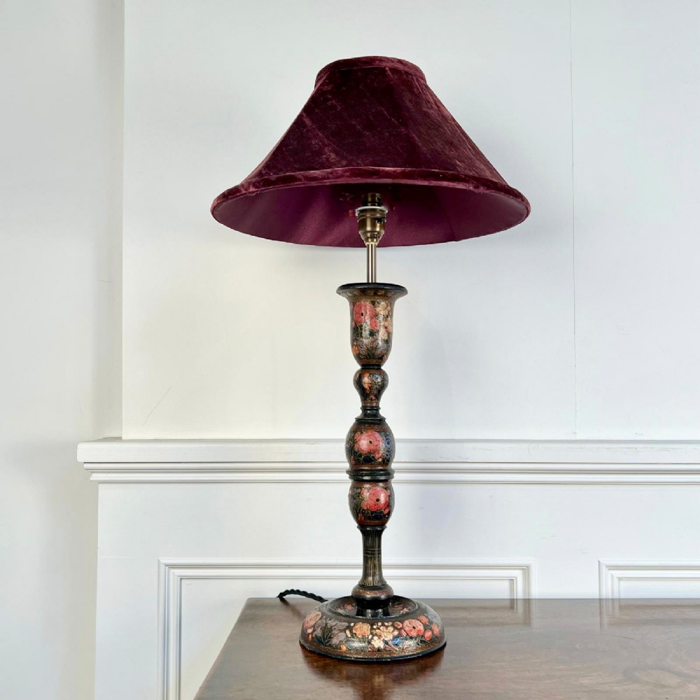 19th C Large Kashmiri Table Lamp