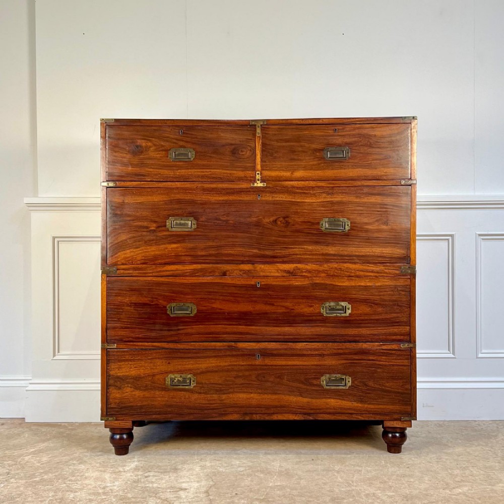 19th C Padouk Campaign Chest