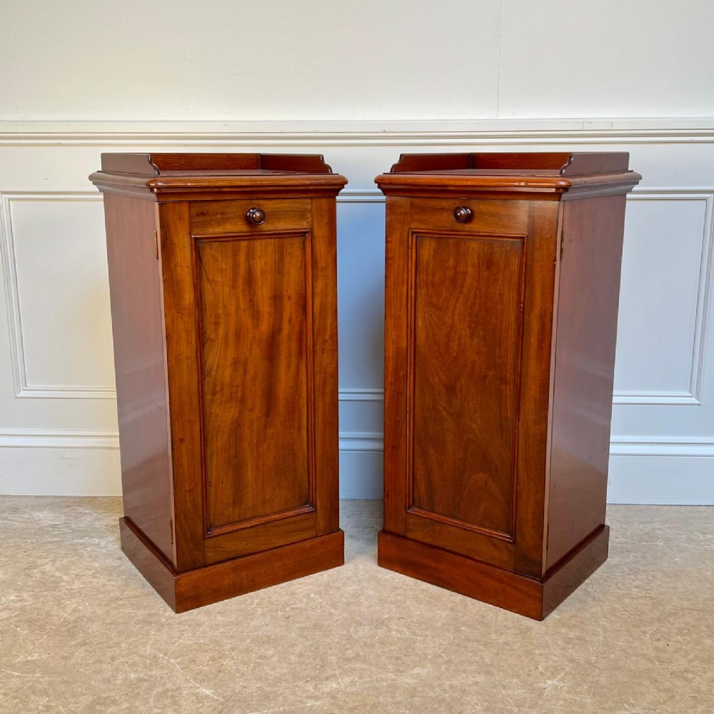 A Rare Pair of 19th C Johnstone & Jeanes Bedside Cabinets