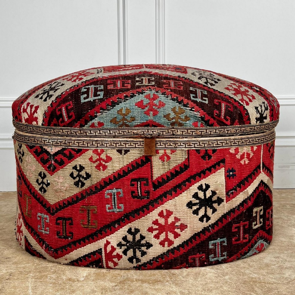 Edwardian Kilim Footstool Ottoman