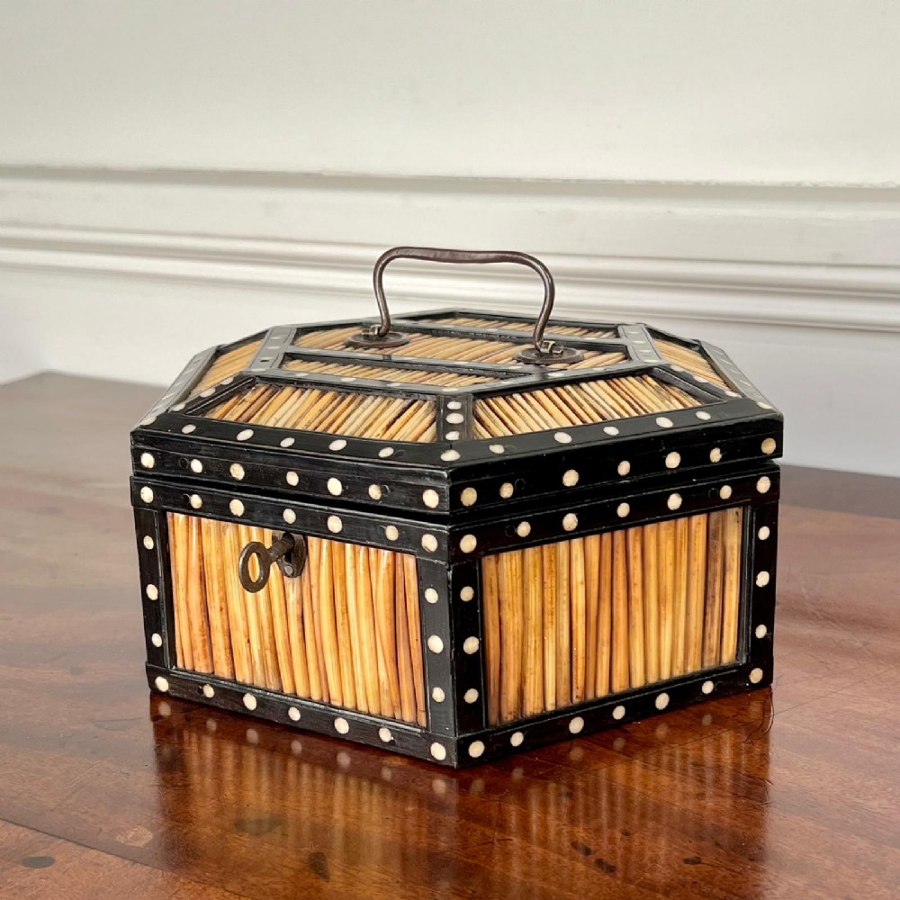 19th C Ceylonese Porcupine Quill Box