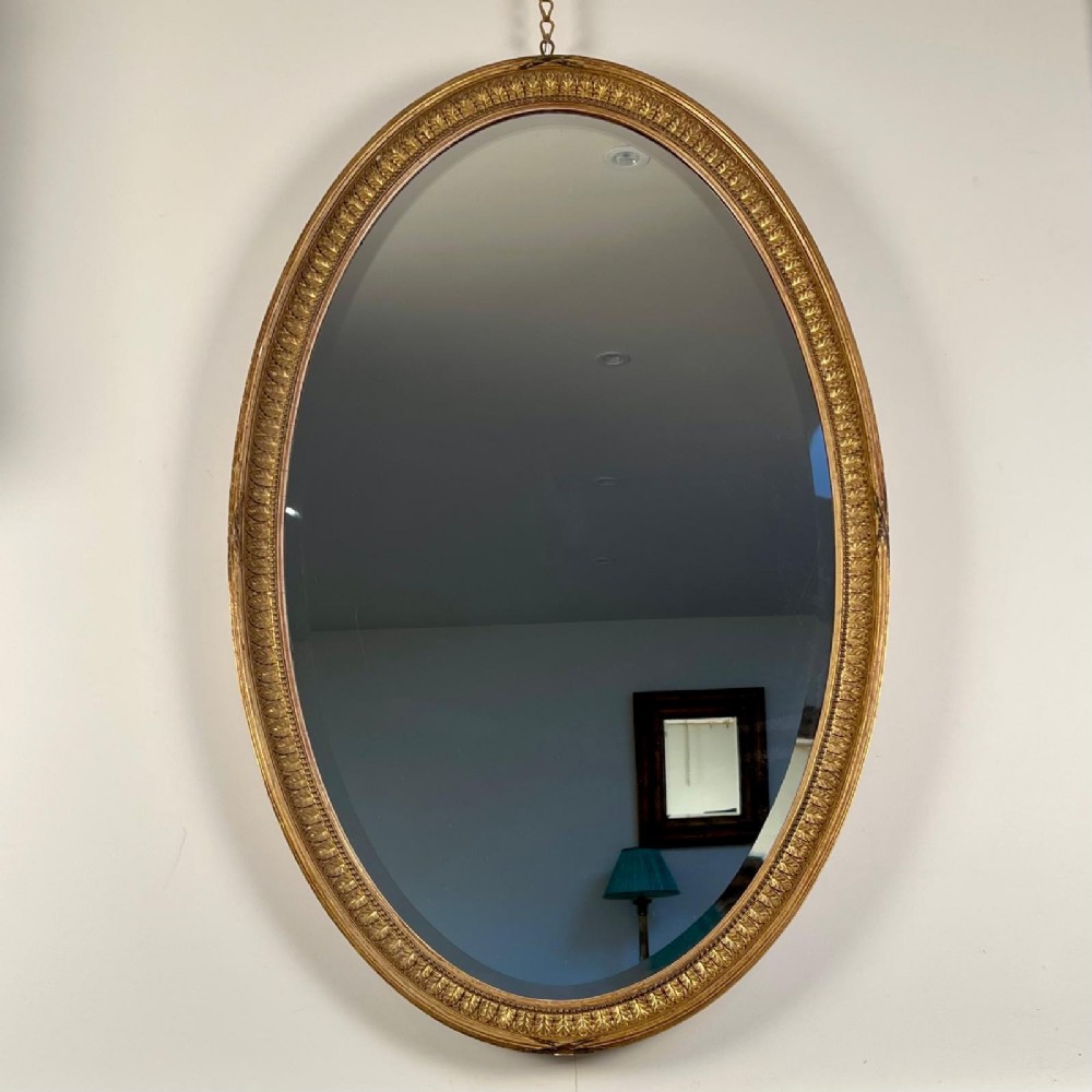 Edwardian Slim Giltwood Mirror