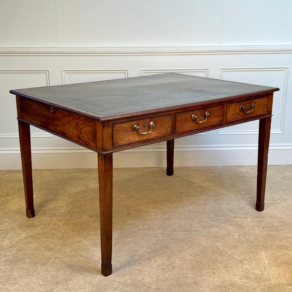 18th C George III Mahogany Library Table