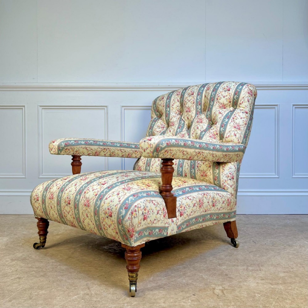 19th C Howard & Sons Open Armchair