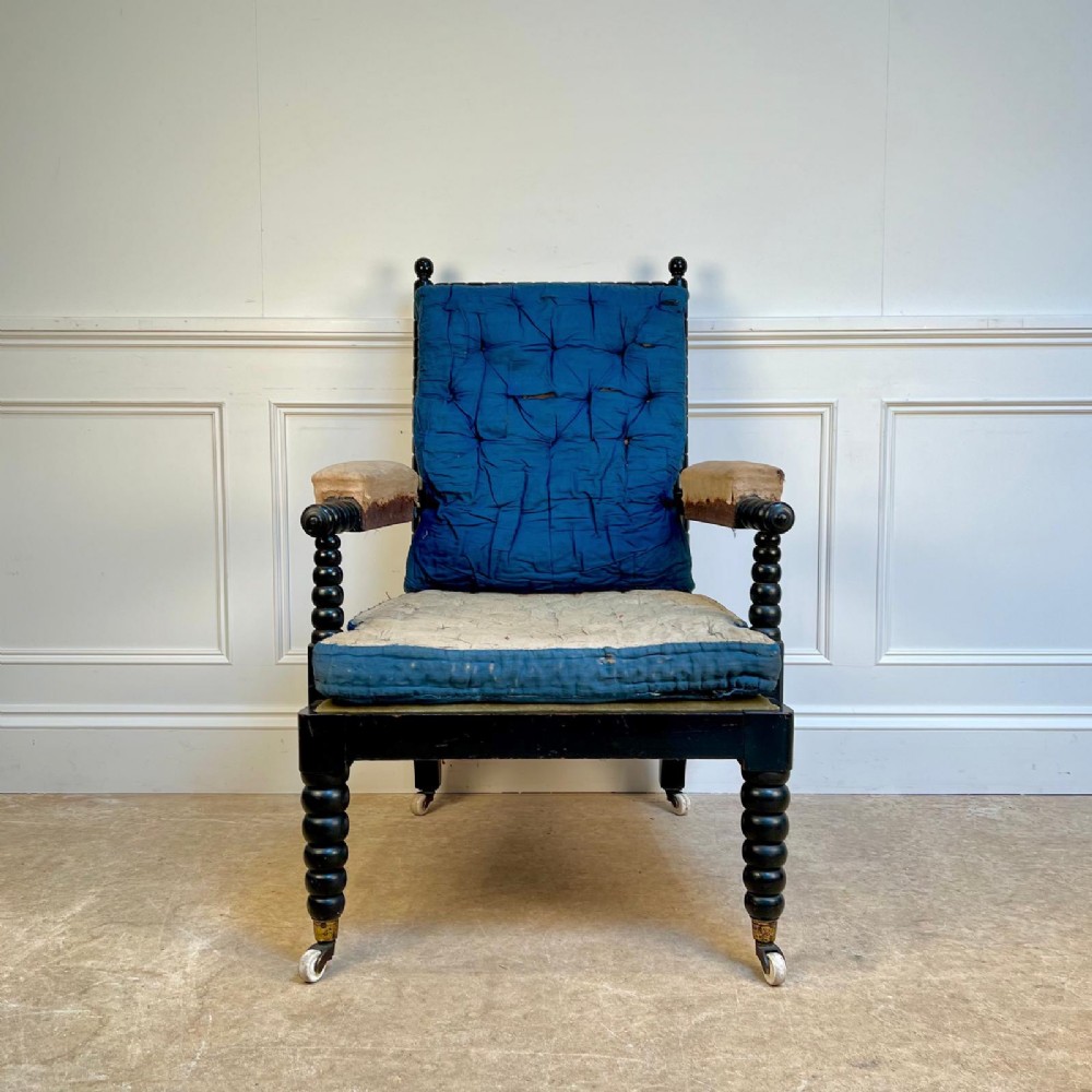 19th C Ebonised Bobbin Chair