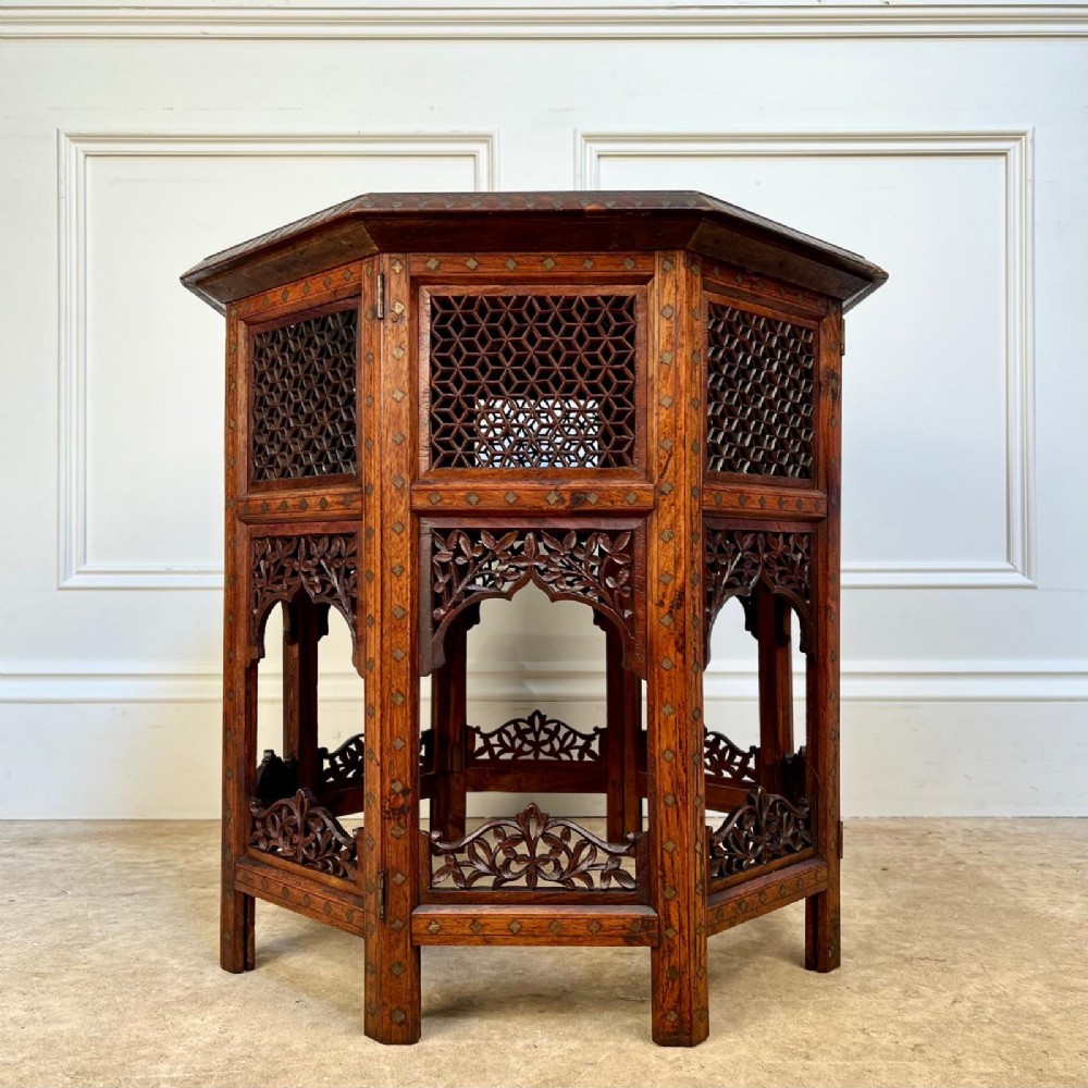 Stunning 19th C Brass & Copper Hoshiarpur Table