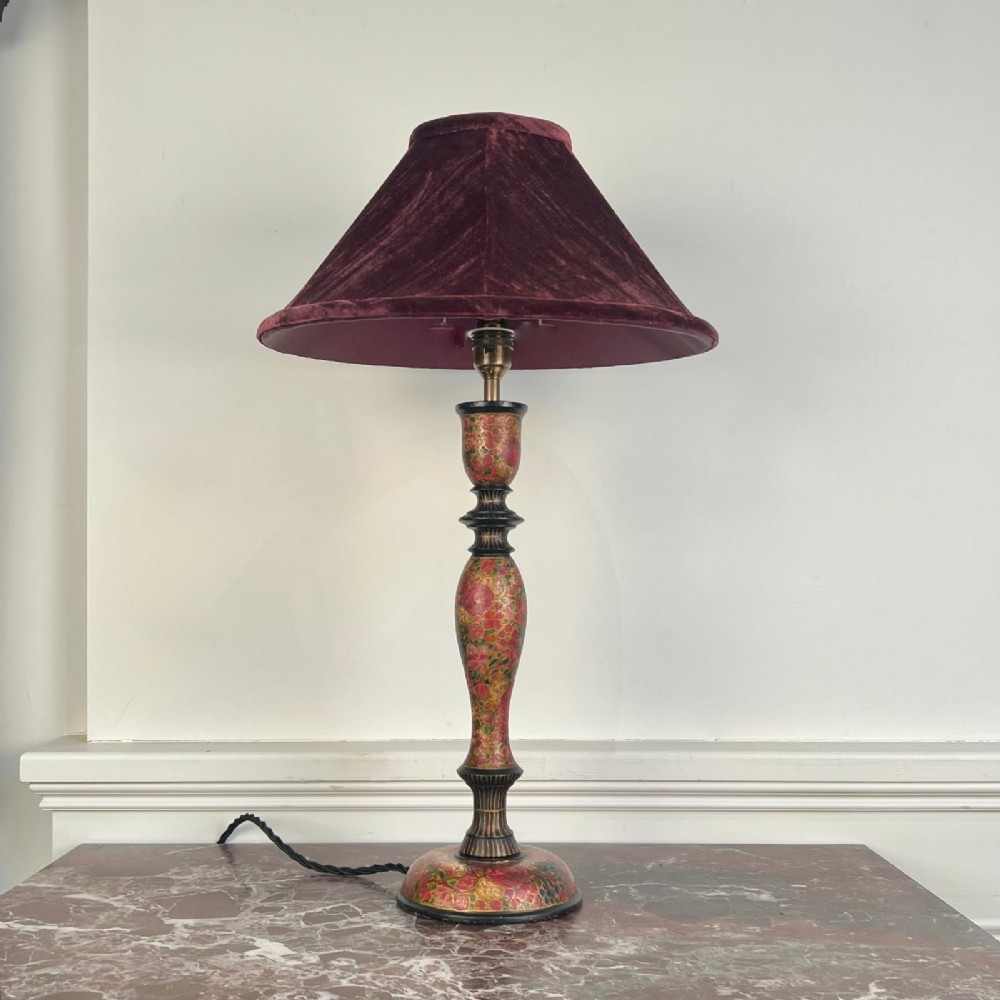 Early 20th C Kashmiri Table Lamp