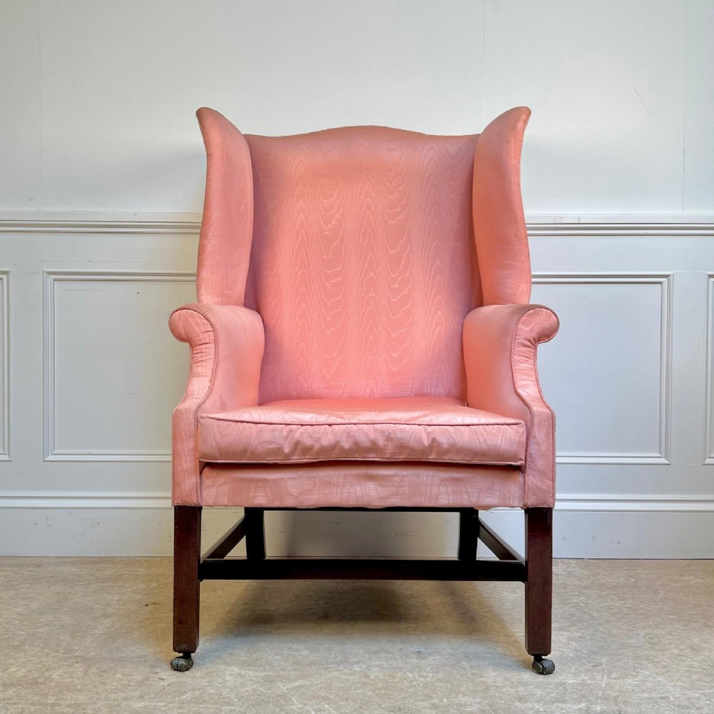 18th C George II Mahogany Wing Chair