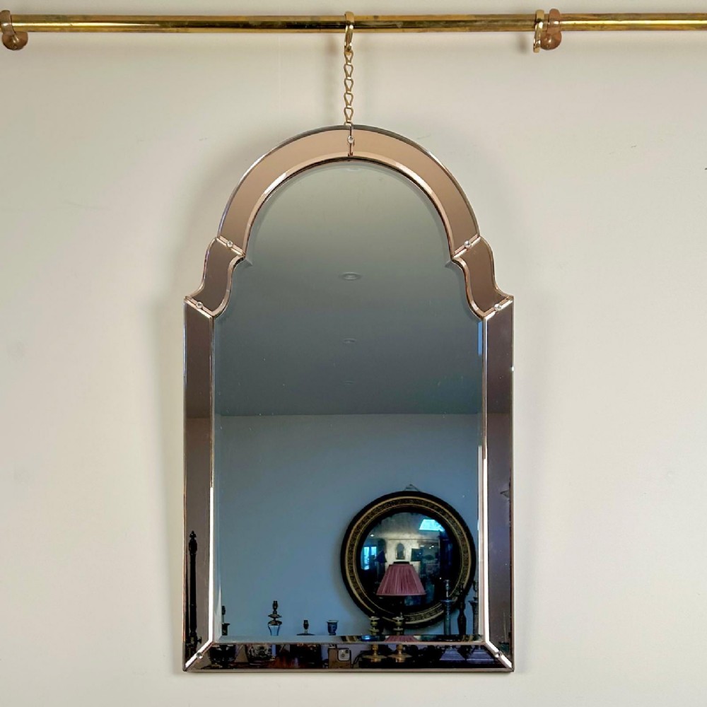 1930's Pink Art Deco Mirror