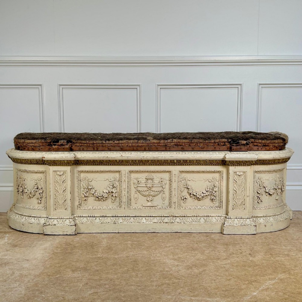 19th C English Painted Hall Seat