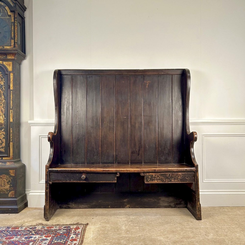 18th C Fruitwood Tavern Settle