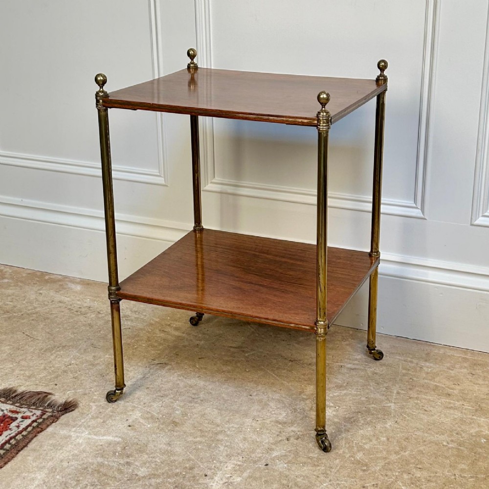 Edwardian Rosewood & Brass Etagere