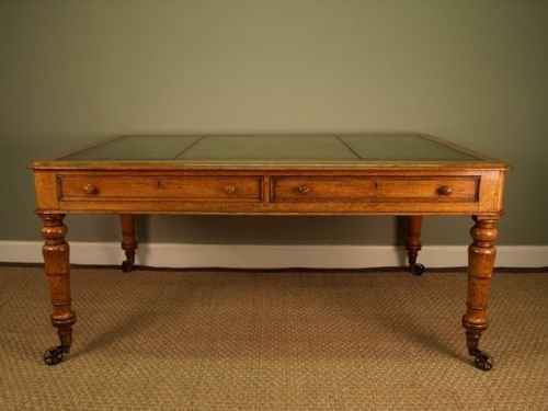 fig 1. A Victorian Light Oak Library Table