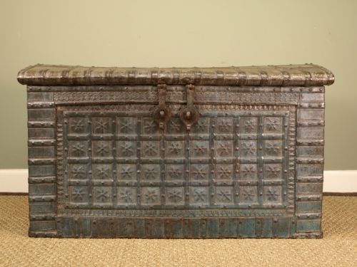 19c Teak & Iron Banded Rajasthantrunk