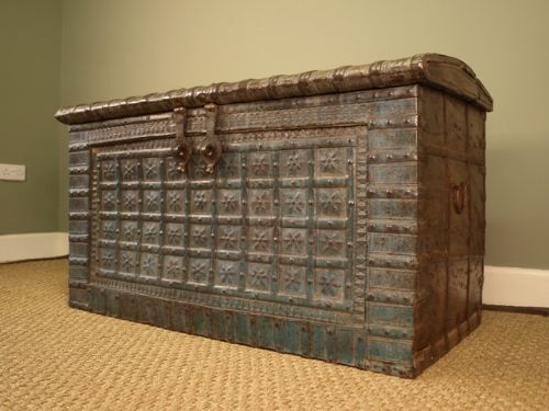 fig 1. 19C Teak & Iron Banded RajasthanTrunk