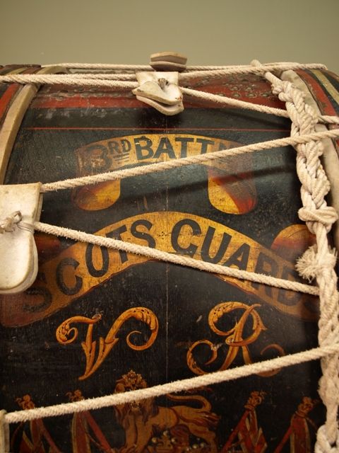fig 1. Rare Large Victorian Scots Guard Military Bass Drum