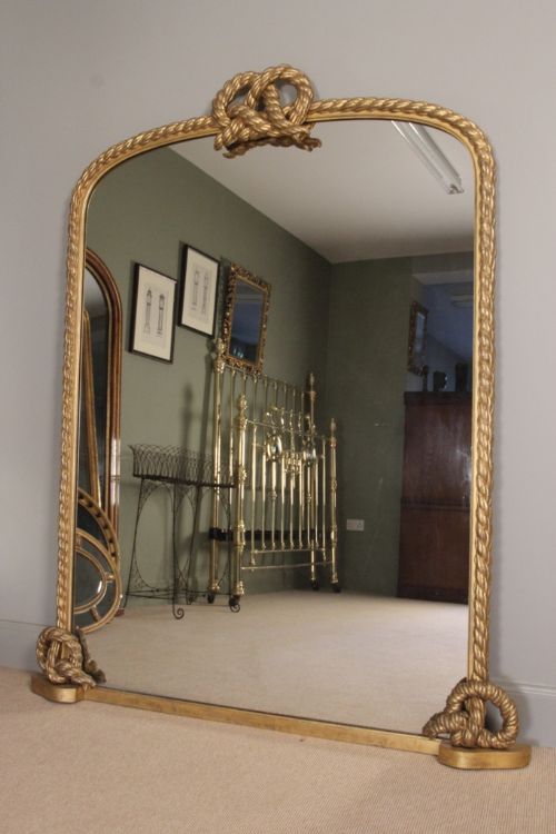 Stunning Large Gilt Rope Twist Overmantle Mirror