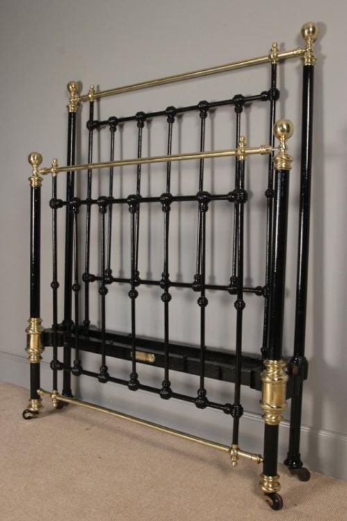 A Shoolbred Brass & Iron Single (3ft6) Bed
