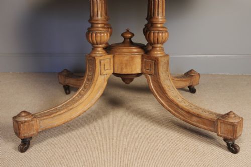 fig 2. 19th C Solid Oak Oval Library Drum Table