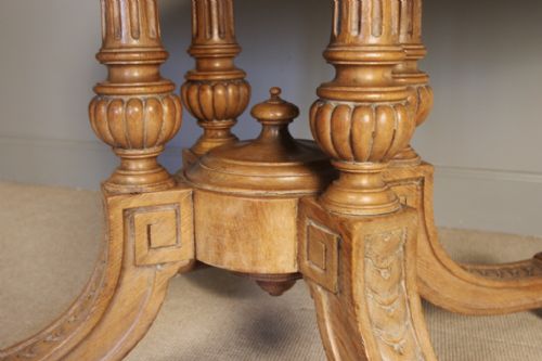 fig 1. 19th C Solid Oak Oval Library Drum Table