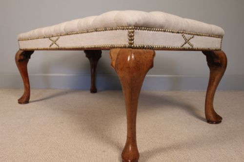 19th C Large Walnut Centre Stool/coffee Table