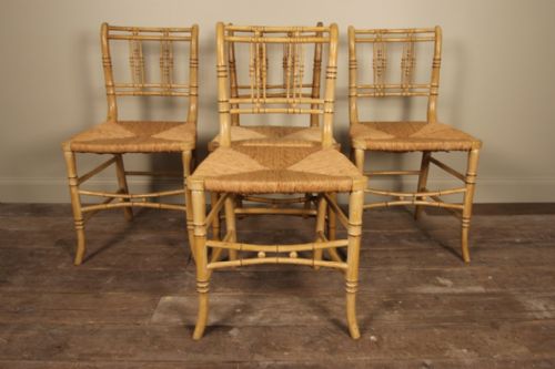 Beautiful Matched Set of 4 Regency Painted Chairs