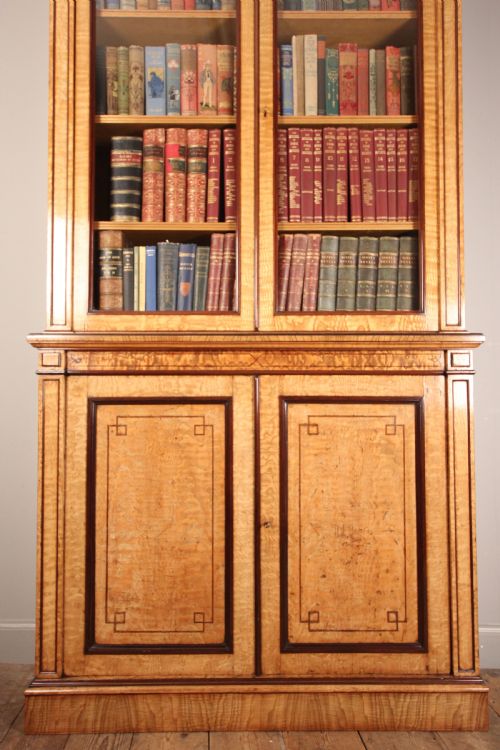fig 1. Holland & Sons Hungarian Ash and Purple Heart Bookcase Cabinet