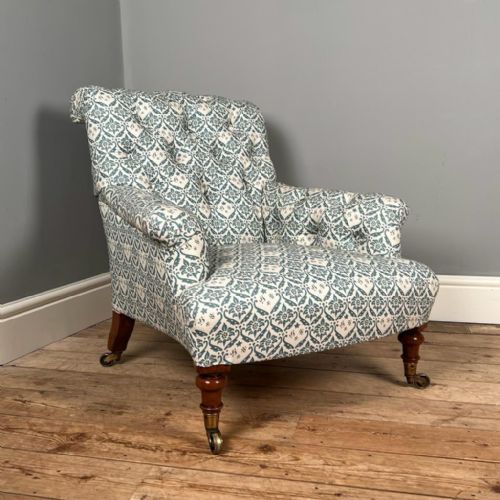 19th C Howard & Sons Button Back Bedroom Chair