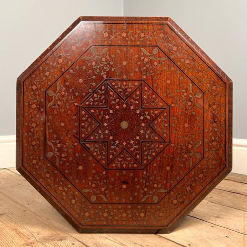 Beautiful Hoshiarpur Table Inlaid in Copper & Brass