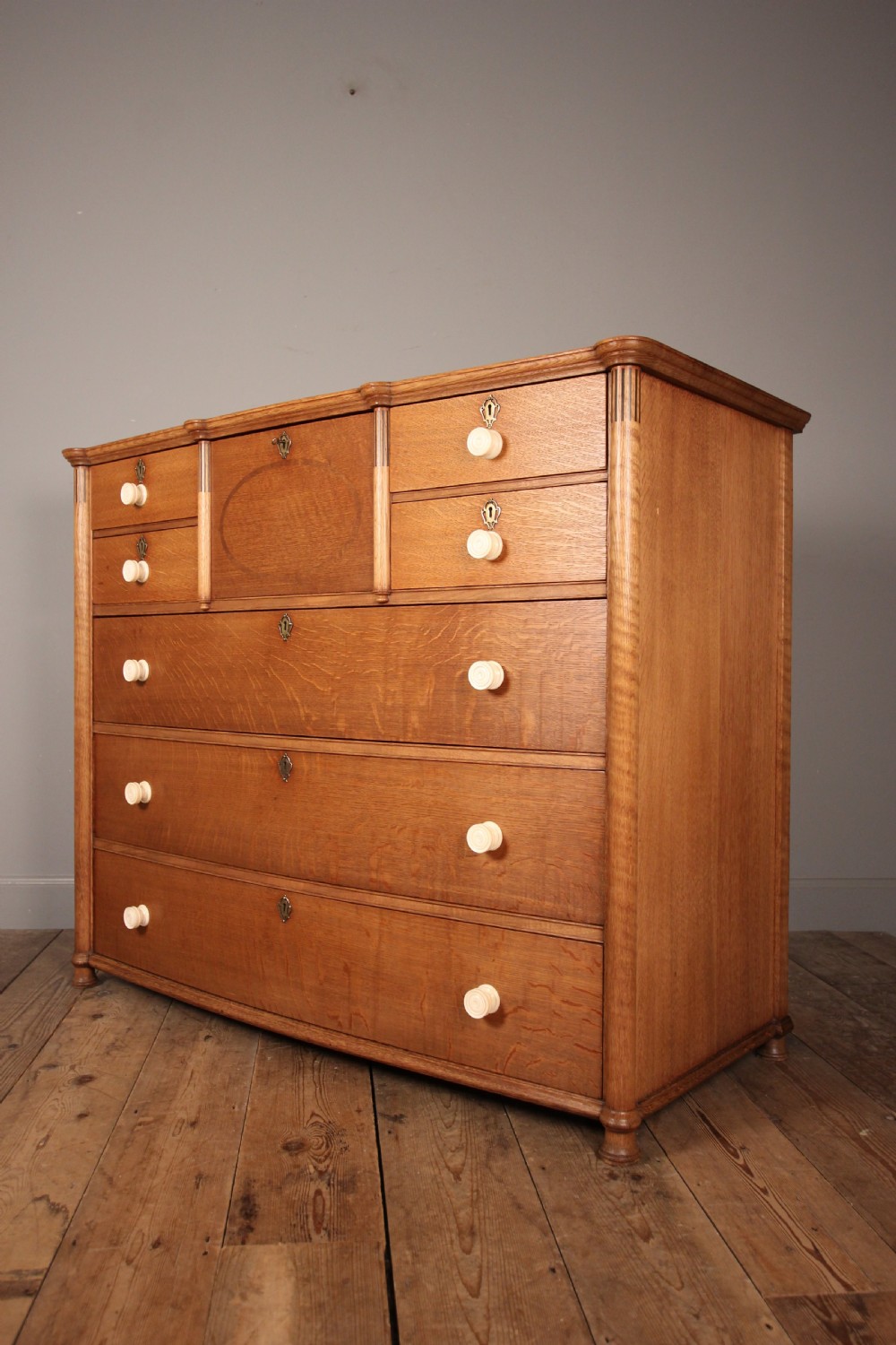 Superb Arts & Crafts Oak Inlaid Chest of Drawers