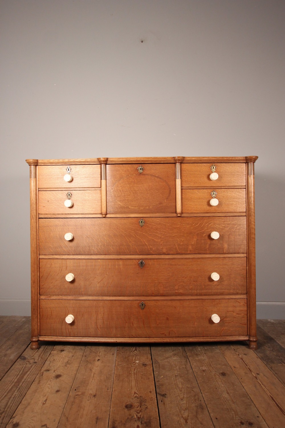 Superb Arts & Crafts Oak Inlaid Chest of Drawers View III