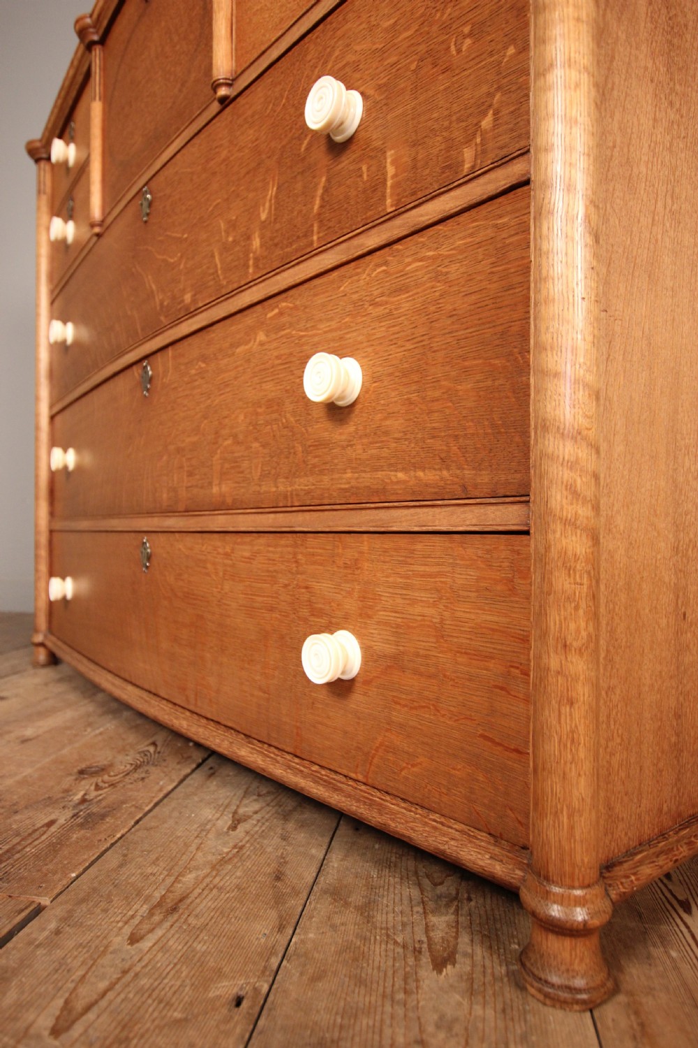 Superb Arts & Crafts Oak Inlaid Chest of Drawers View VII