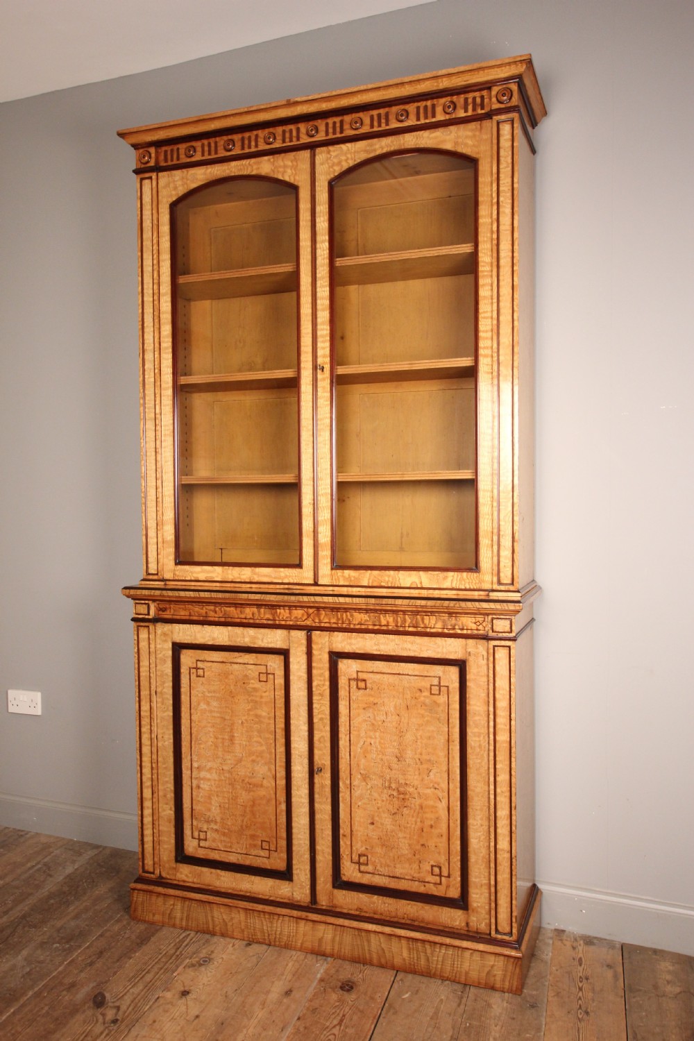 Holland & Sons Hungarian Ash and Purple Heart Bookcase Cabinet View V