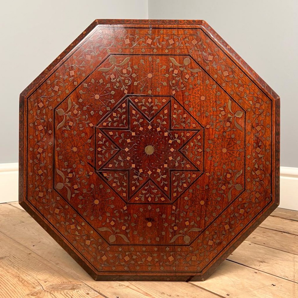 Beautiful Hoshiarpur Table Inlaid in Copper & Brass