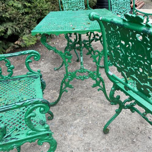 EARLY 20TH C SET OF GARDEN TABLE CHAIRS - ADDITIONAL PHOTO 5