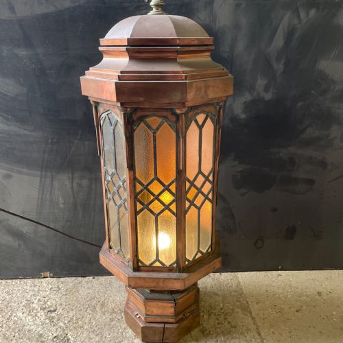 LARGE VICTORIAN OCTAGONAL COPPER LANTERN - ADDITIONAL PHOTO 1