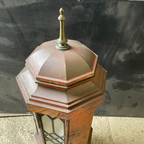 LARGE VICTORIAN OCTAGONAL COPPER LANTERN - ADDITIONAL PHOTO 8