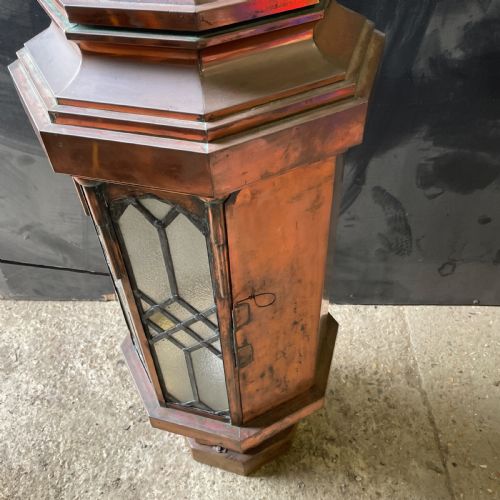 LARGE VICTORIAN OCTAGONAL COPPER LANTERN - ADDITIONAL PHOTO 16
