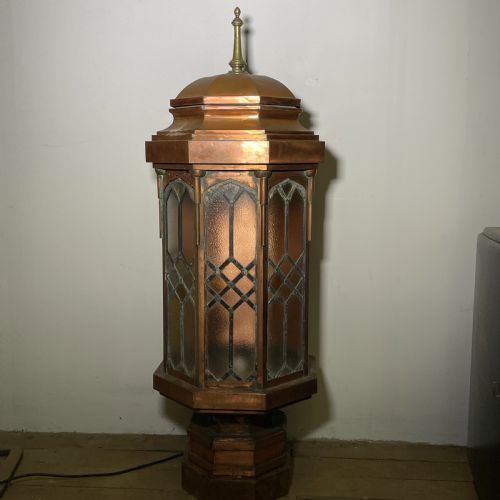 LARGE VICTORIAN OCTAGONAL COPPER LANTERN - ADDITIONAL PHOTO 17