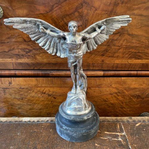 a silvered bronze finnigans icarus car mascot c 1925 - CATEGORY: ANTIQUE METAL - DATED 1920
