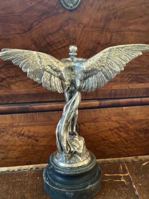 A SILVERED BRONZE FINNIGANS ICARUS CAR MASCOT C 1925 - ADDITIONAL PHOTO 6