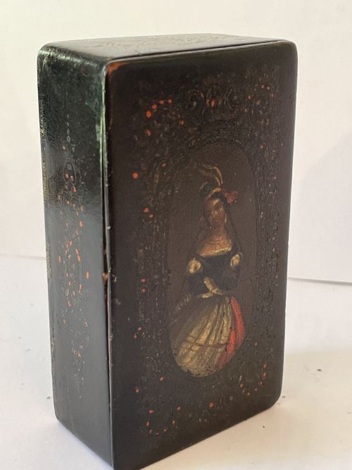 EARLY 19TH C GERMAN PAPIERMCH SNUFF BOX - ADDITIONAL PHOTO 2